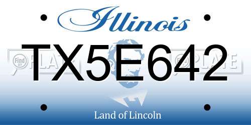 TX5E642 Illinois License Plate