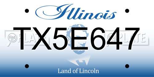 TX5E647 Illinois License Plate