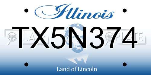TX5N374 Illinois License Plate