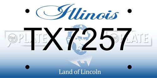 TX7257 Illinois License Plate