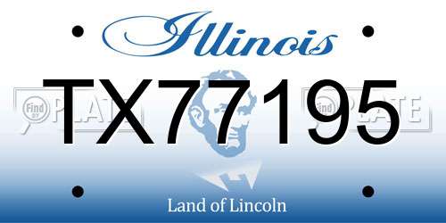 TX77195 Illinois License Plate