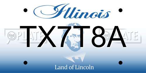TX7T8A Illinois License Plate