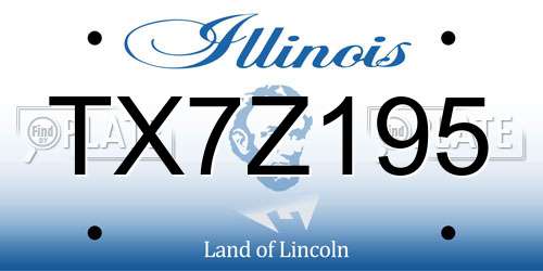 TX7Z195 Illinois License Plate