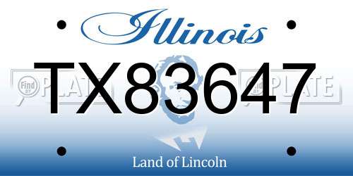 TX83647 Illinois License Plate