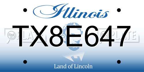 TX8E647 Illinois License Plate
