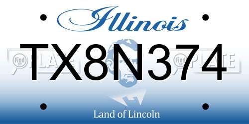 TX8N374 Illinois License Plate