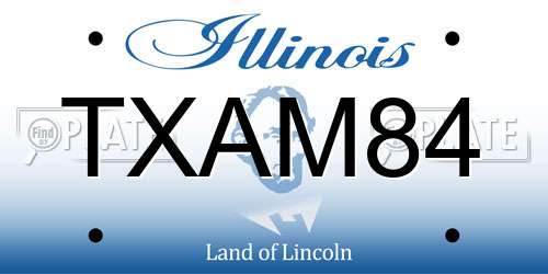 TXAM84 Illinois License Plate