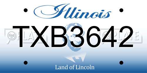 TXB3642 Illinois License Plate