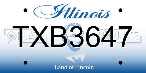 TXB3647 Illinois License Plate