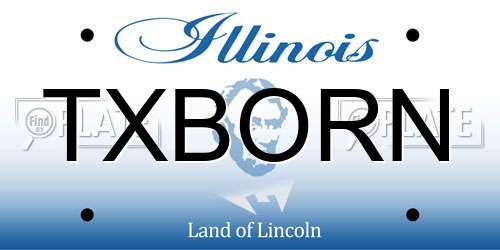 TXBORN Illinois License Plate