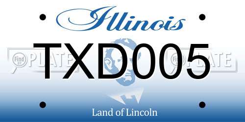 TXD005 Illinois License Plate
