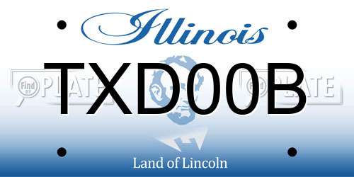 TXD00B Illinois License Plate