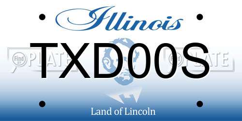 TXD00S Illinois License Plate