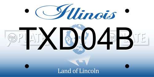 TXD04B Illinois License Plate