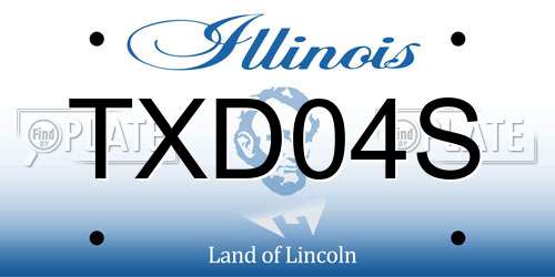 TXD04S Illinois License Plate