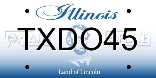 TXDO45 Illinois License Plate
