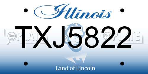 TXJ5822 Illinois License Plate
