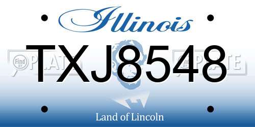 TXJ8548 Illinois License Plate