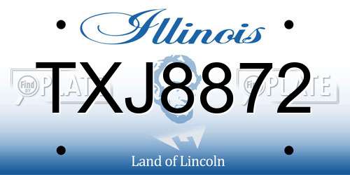 TXJ8872 Illinois License Plate
