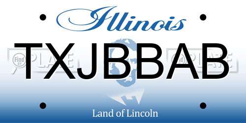 TXJBBAB Illinois License Plate