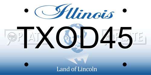 TXOD45 Illinois License Plate
