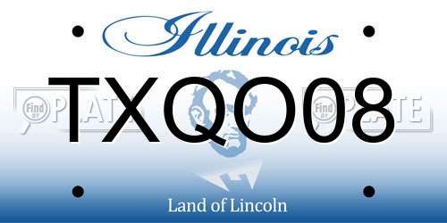 TXQO08 Illinois License Plate