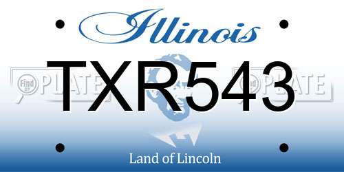 TXR543 Illinois License Plate