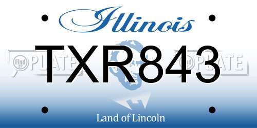 TXR843 Illinois License Plate