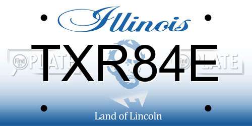 TXR84E Illinois License Plate