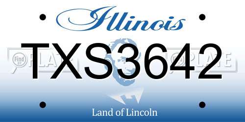TXS3642 Illinois License Plate