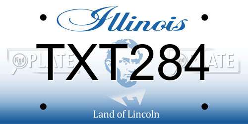 TXT284 Illinois License Plate