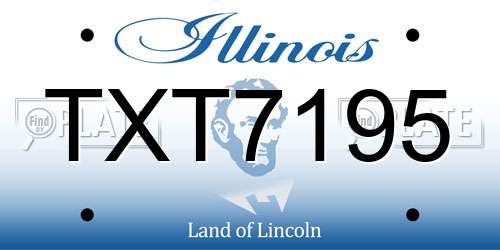 TXT7195 Illinois License Plate