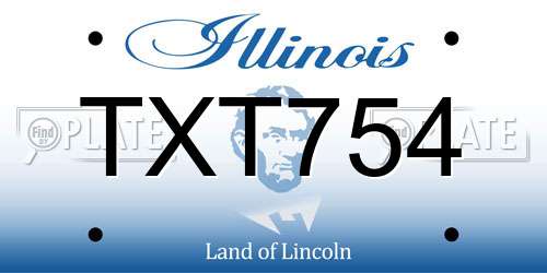 TXT754 Illinois License Plate
