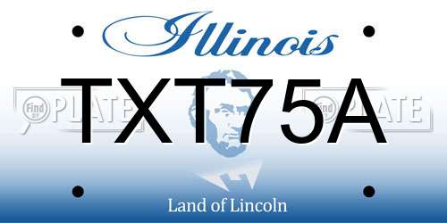 TXT75A Illinois License Plate