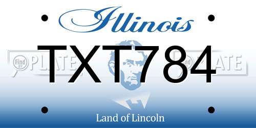 TXT784 Illinois License Plate