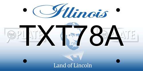 TXT78A Illinois License Plate