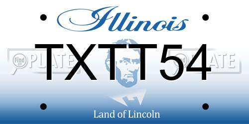 TXTT54 Illinois License Plate