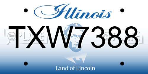 TXW7388 Illinois License Plate