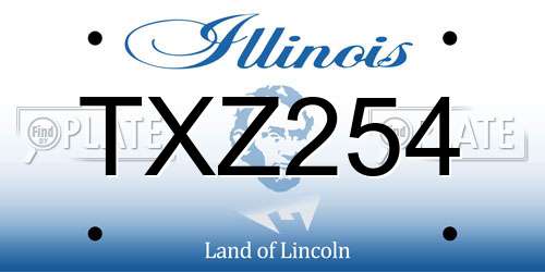 TXZ254 Illinois License Plate