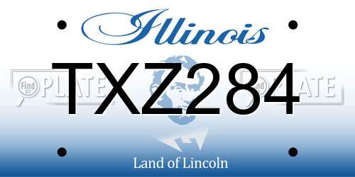 TXZ284 Illinois License Plate