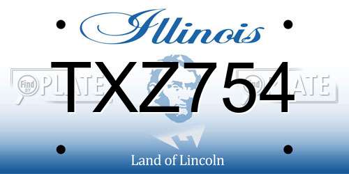 TXZ754 Illinois License Plate