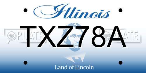 TXZ78A Illinois License Plate