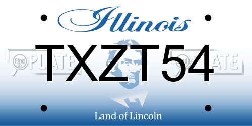 TXZT54 Illinois License Plate