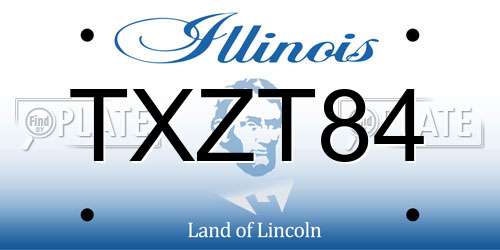 TXZT84 Illinois License Plate