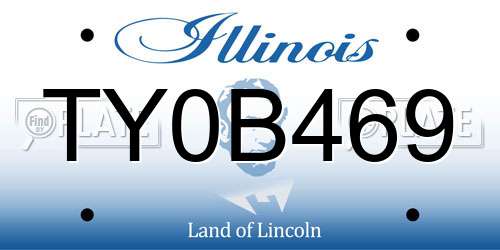 TY0B469 Illinois License Plate