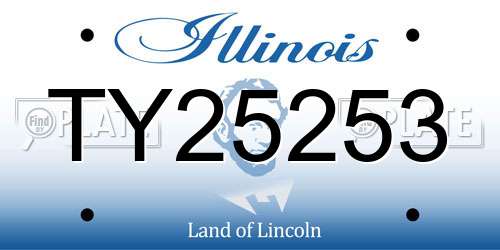 TY25253 Illinois License Plate