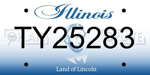 TY25283 Illinois License Plate