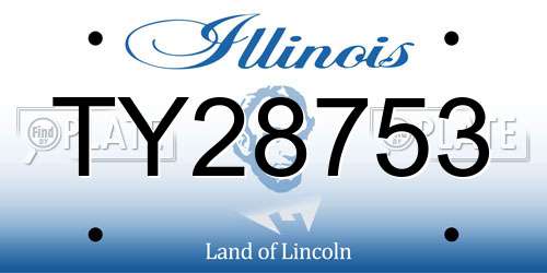 TY28753 Illinois License Plate
