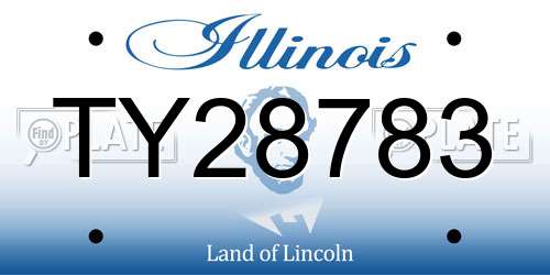 TY28783 Illinois License Plate