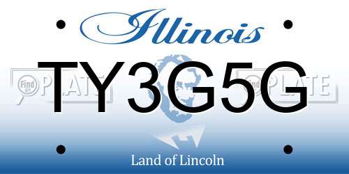 TY3G5G Illinois License Plate